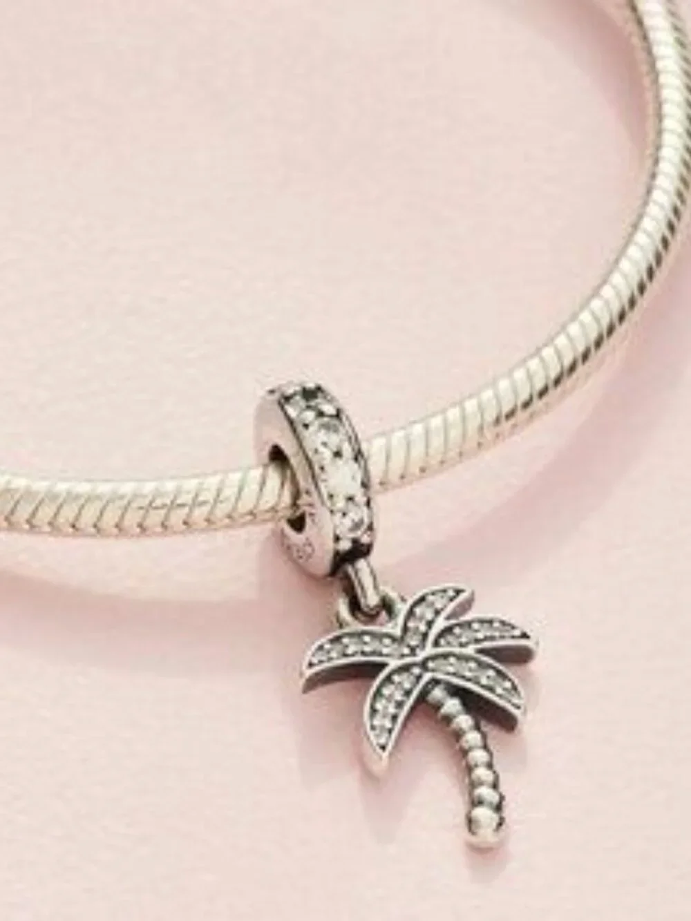 Pandora Sparkling Palm Tree Dangle Charm Sterling Silver